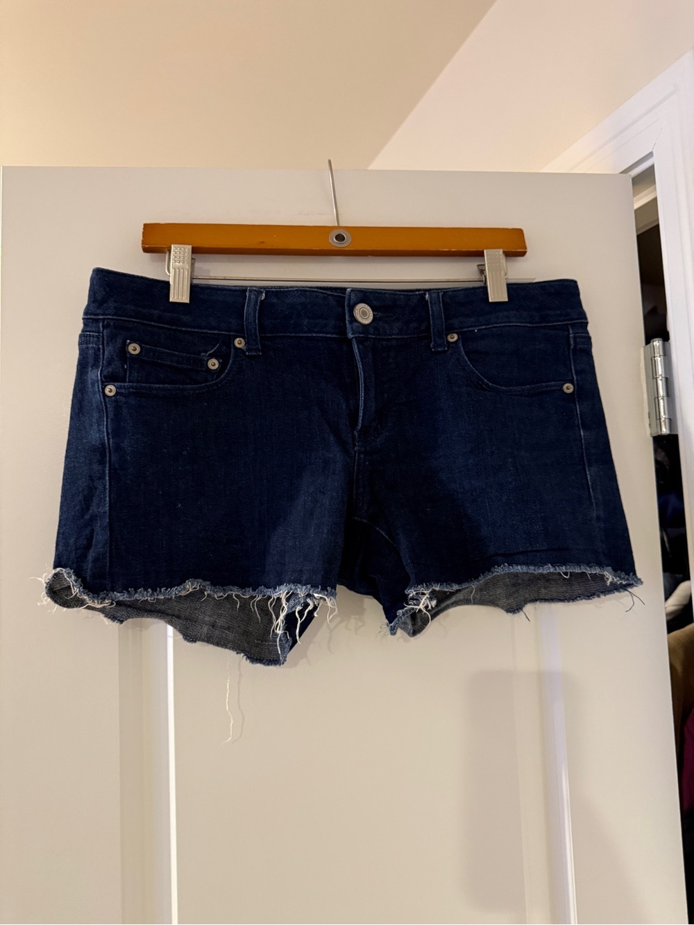 American Eagle Outfitters Dark Blue Denim Cutoff Shorts